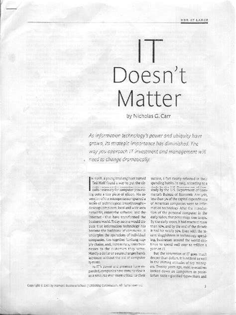 it doesnt matter nicholas g. carr