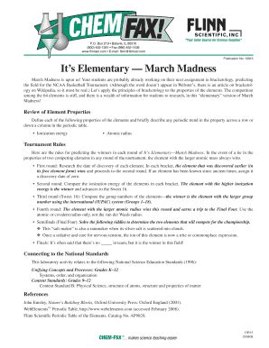 It S Elementary March Madness Answer Key