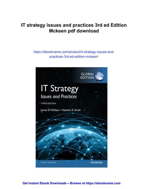 It Strategy Issues And Practices 3rd Edition