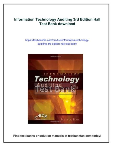 Download It Auditing 3Rd Edition Test Bank 