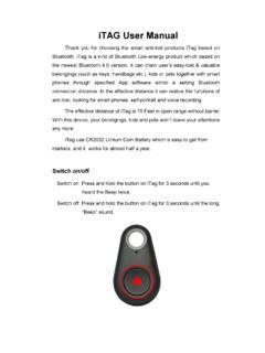 Itag User Manual 1dayfly