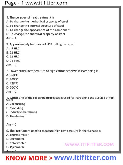 Full Download Iti Fitter Metal Chapter Multiple Choice Questions 