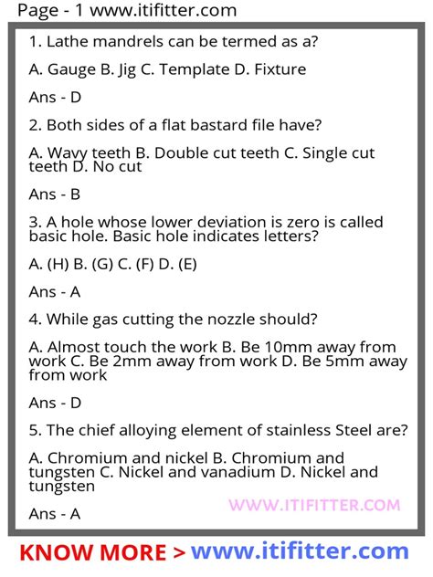 Full Download Iti Fitter Multiple Choice Questions Paper 