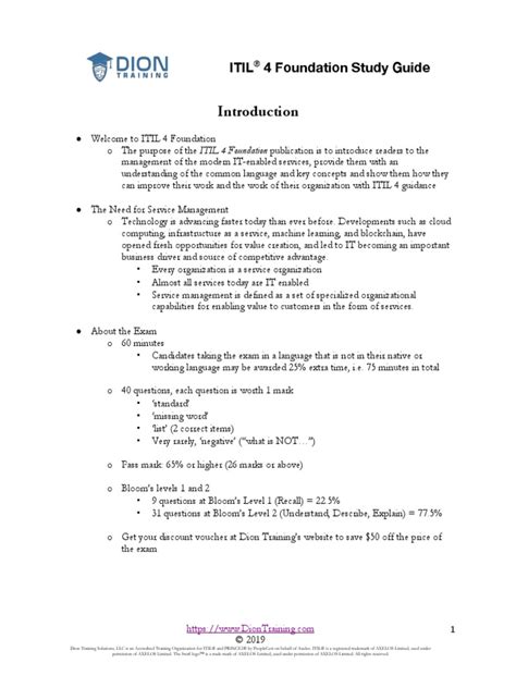 Itil Foundations Study