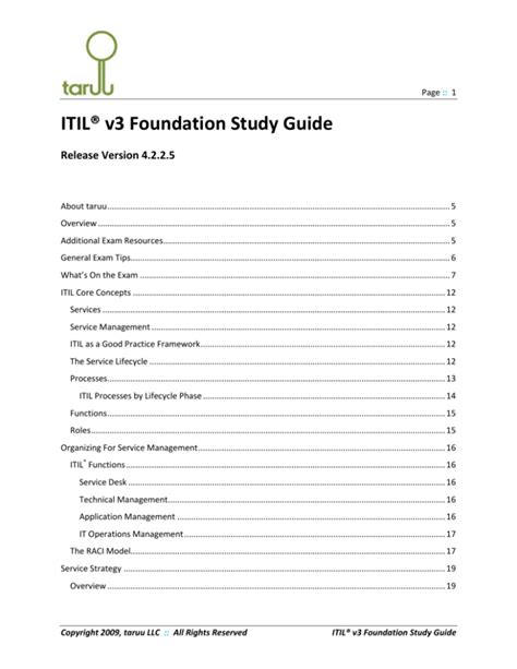 Itil V3 Foundation Study Guide V1 4 Pdf