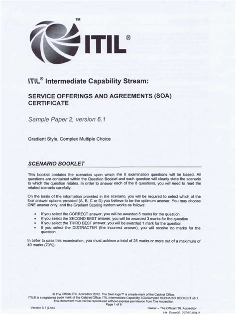 Read Itil Service Transition Sample Paper 2 