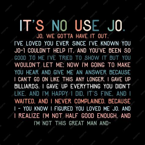Its No Use Jo