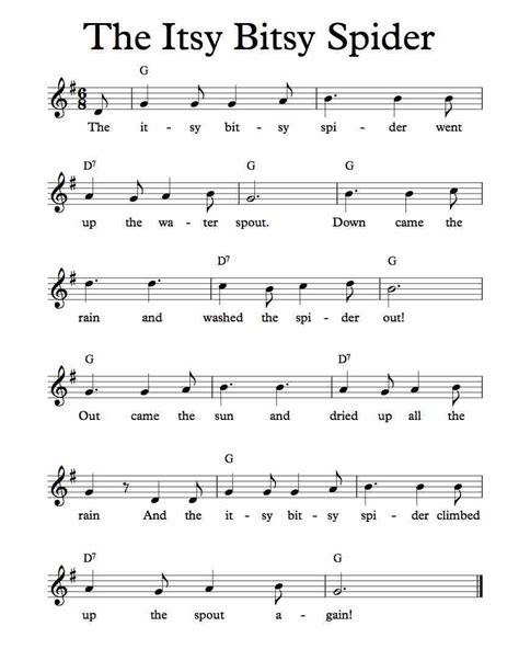 Itsy Bitsy Spider Free Sheet Music Lead Sheet Itsy Bitsy Spider Worksheet - Itsy Bitsy Spider Worksheet