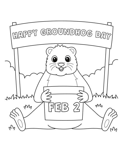 Itu0027s Groundhog Day Coloring Page Free Printable Coloring Ground Hog Coloring Page - Ground Hog Coloring Page