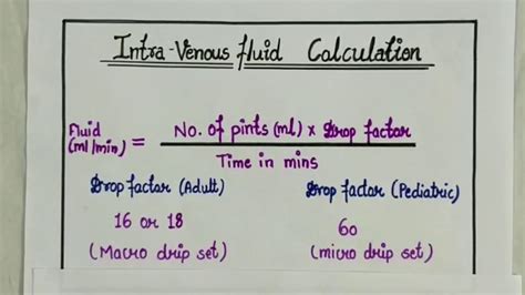 Iv Fluid Calculation Formula For Pediatric