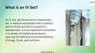 Iv Set Uses