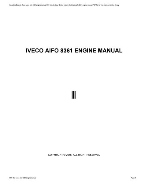 Read Iveco Aifo 8361 Diesel Engine Workshop Manual 