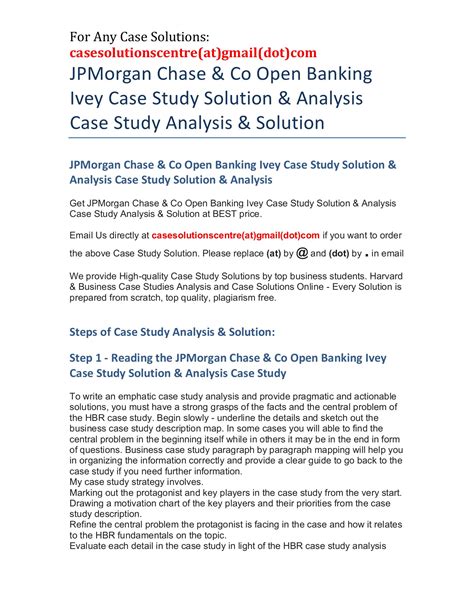 Read Online Ivey Case Study Solution 