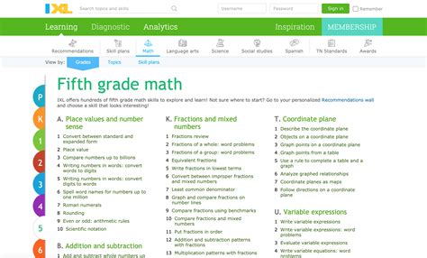 Ixl 5th Grade Math Skills Ixl 5 Grade - Ixl 5 Grade