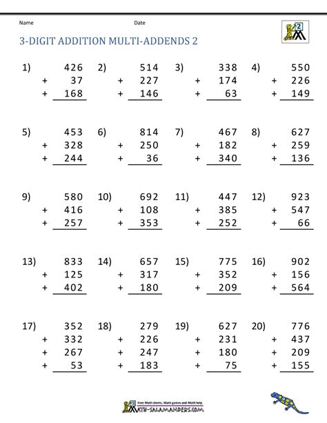Ixl Add Three Digit Numbers 3rd Grade Math 3rd Grade Number Add Worksheet - 3rd Grade Number Add Worksheet
