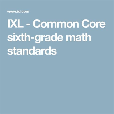 Ixl Common Core Sixth Grade Math Standards 6th Grade Math Requirements - 6th Grade Math Requirements