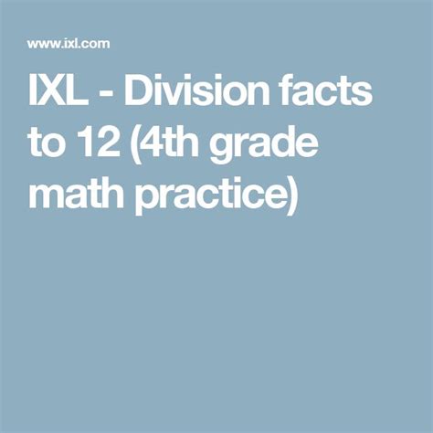 Ixl Division Facts To 10 4th Grade Math Ixl Division - Ixl Division
