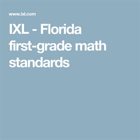 Ixl Florida First Grade Math Standards Go Math Florida 1st Grade - Go Math Florida 1st Grade