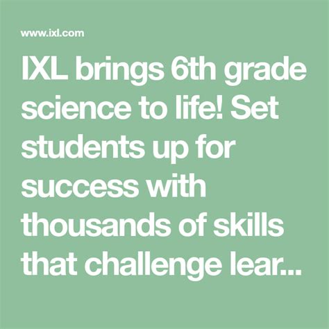 Ixl Learn 6th Grade Science 6th Grade Science Facts - 6th Grade Science Facts