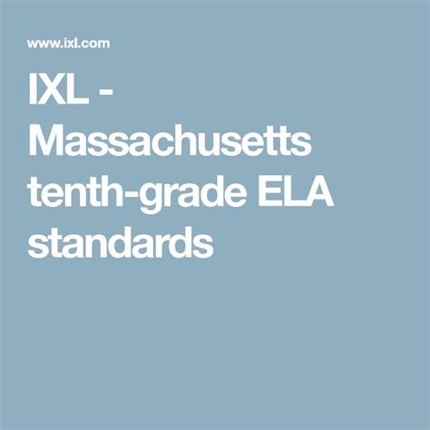 Ixl Massachusetts Sixth Grade Ela Standards Sixth Grade Ela Standards - Sixth Grade Ela Standards