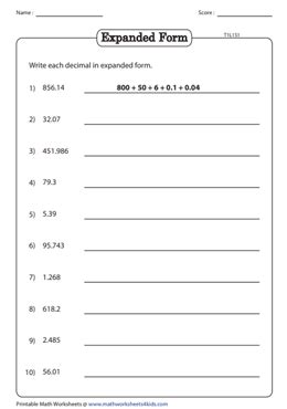 Ixl Writing Decimals In Expanded Form Writing Decimals In Expanded Form Worksheet - Writing Decimals In Expanded Form Worksheet