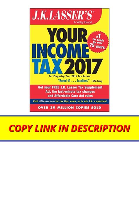 Read J K Lassers Your Income Tax 2017 For Preparing Your 2016 Tax Return 