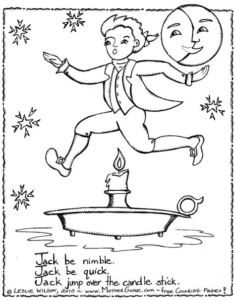 Jack Be Nimble Coloring Page   Free Printable Jack Be Nimble Activities For Preschool - Jack Be Nimble Coloring Page