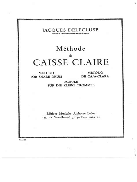 Jacques Delecluse Snare Drum Method