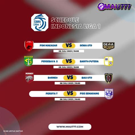 Jadwal Liga 1 Hari Ini: Borneo FC Jamu PSIS, Semen Padang Hadapi