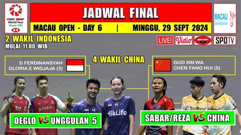 jadwal final macau open 2017