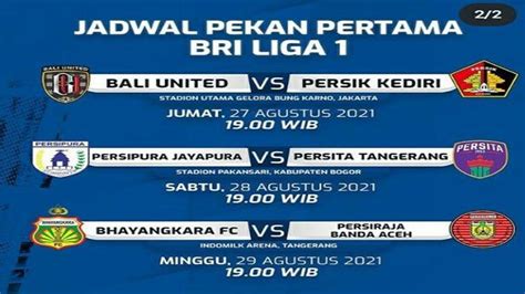 jadwal liga 1 indonesia live indosiar