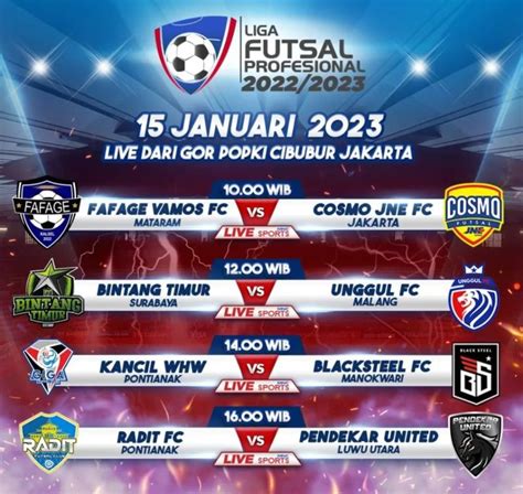 jadwal liga futsal indonesia 2024 hari ini