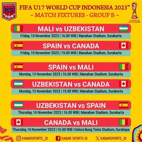 jadwal pertandingan piala dunia u17