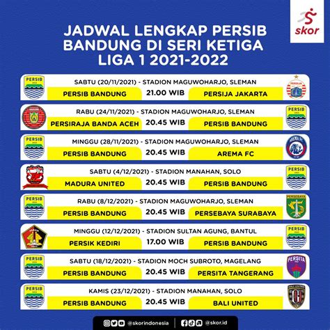 JADWAL PERSIB HARI INI - posisi persib