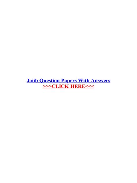 Read Jaiib Question Papers 