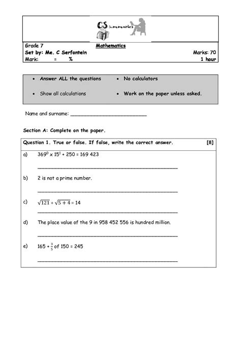Full Download Jamaica Test Papers Grade 7 