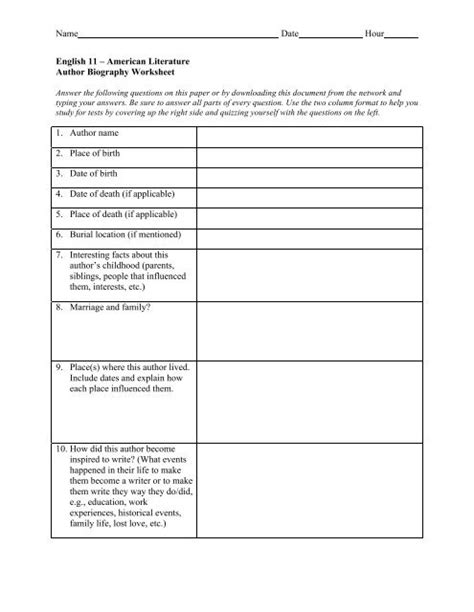 james frey author biography worksheet