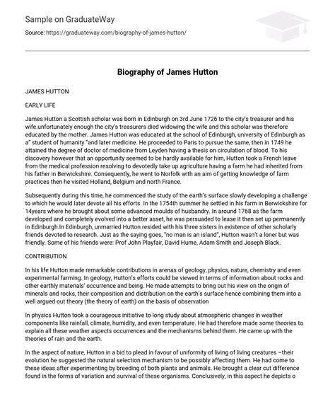 james hutton biography summary forms