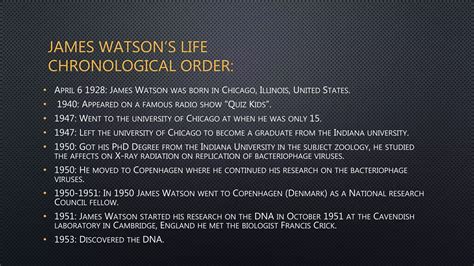 james watson biography timeline examples