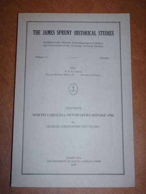 Read James Sprunt Review Volume I Number 1 November 1972 