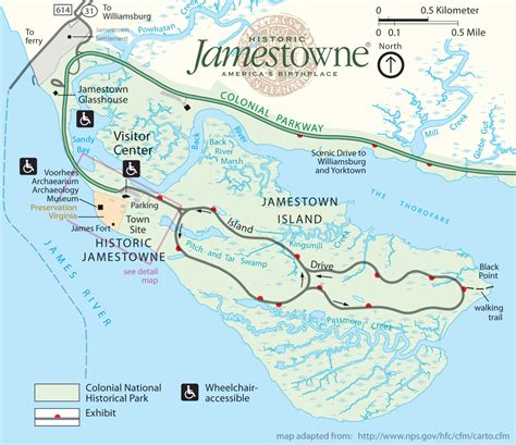jamestown colony map location
