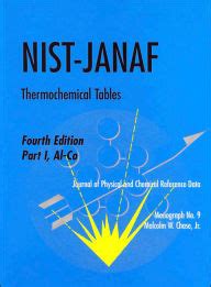 Read Janaf Thermochemical Tables Fourth Edition 