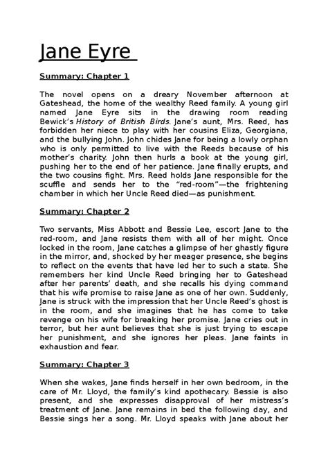 Jane Eyre Chapter 20 Summary