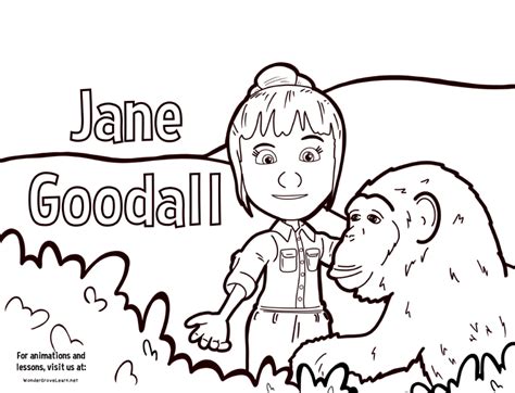 Jane Goodall Coloring Page Coloring Nation Jane Goodall Coloring Page - Jane Goodall Coloring Page