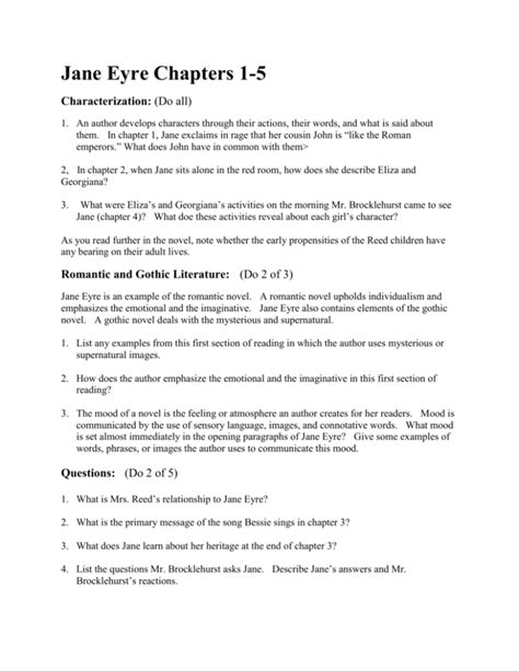 Download Jane Eyre Study Guide Chapter Questions Answers 