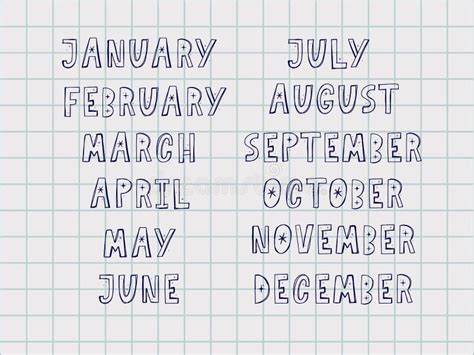 January February June And July   List Of 12 Months Of The Year Jan - January February June And July