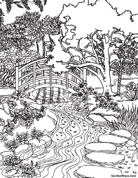 Japanese Garden 06 Series Coloring Pages For Adults Garden Coloring Pages For Adults - Garden Coloring Pages For Adults