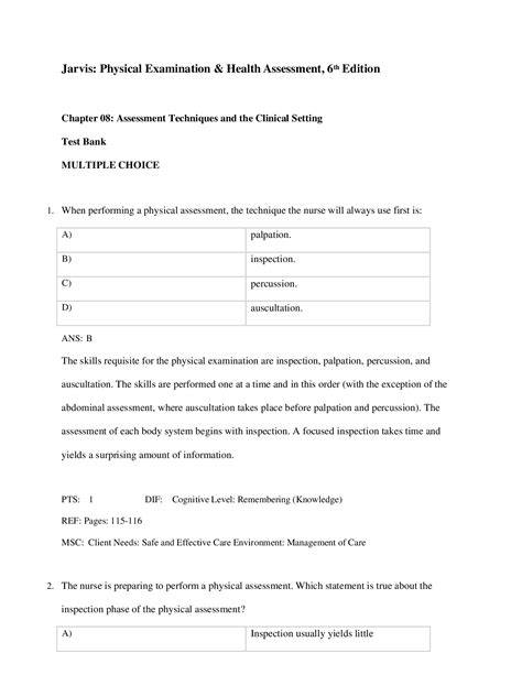 Read Jarvis 6Th Edition Test Questions 