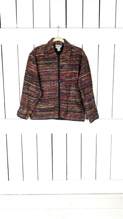 Jasket Keren  Keren Hart Striped Cotton Rag Rug Style Jacket - Jasket Keren