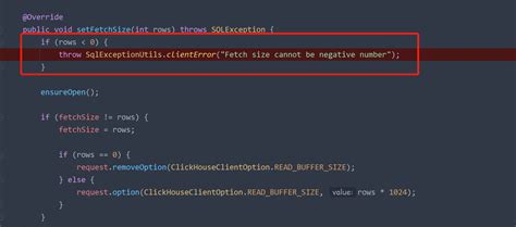 java - Setting fetch size to negative number - Stack …